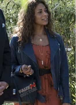 Single Parents (Poppy Banks) Kimrie Lewis Blue Leather jacket