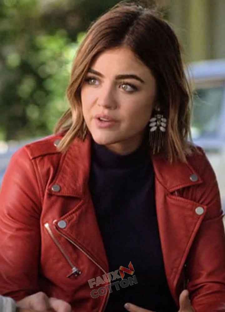 PRETTY LITTLE LIARS (ARIA MONTGOMERY) LUCY HALE LEATHER JACKET