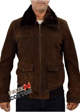3 Days To Kill Ethan Renner ( Kevin Costner ) Suede Leather Jacket