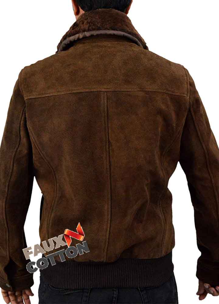 3 Days To Kill Ethan Renner ( Kevin Costner ) Suede Leather Jacket