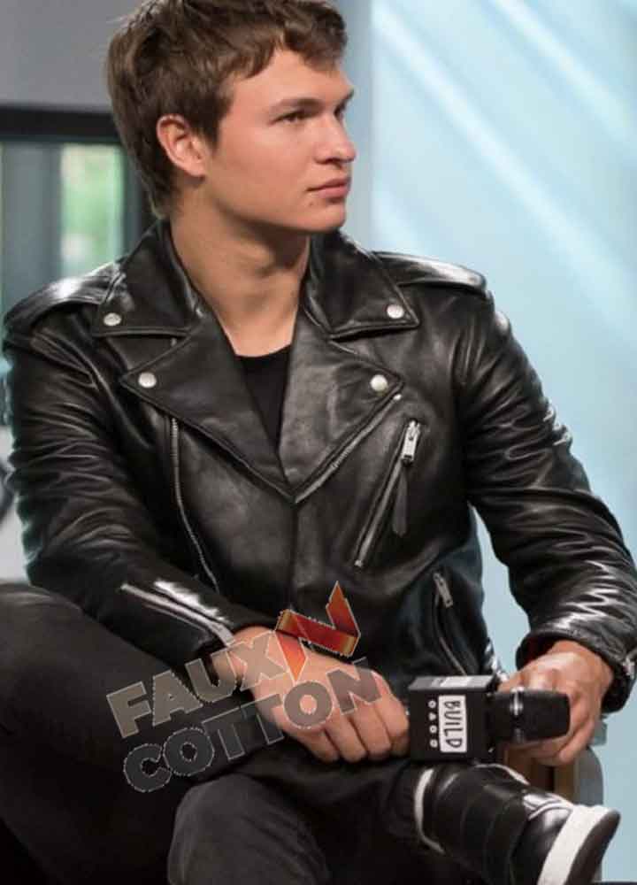 Baby Driver Ansel Elgort (Baby) Black Leather Jacket