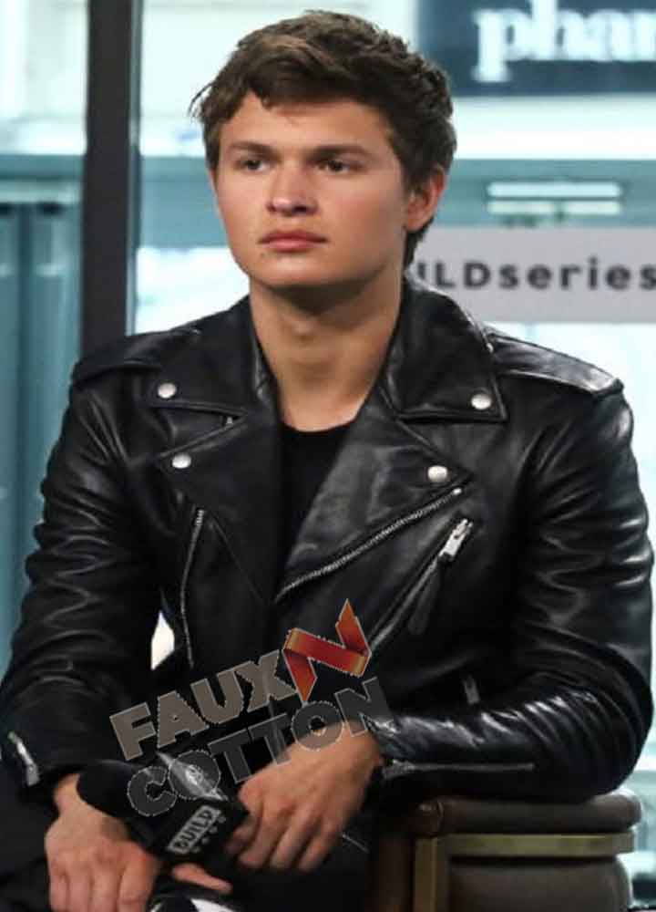Baby Driver Ansel Elgort (Baby) Black Leather Jacket