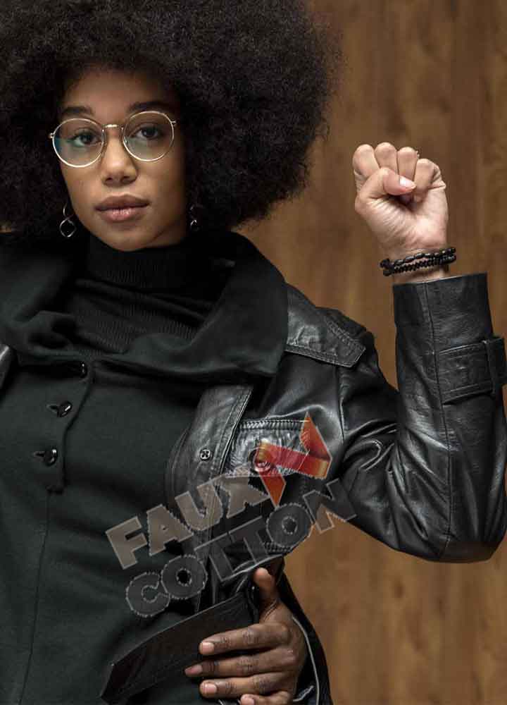 BlacKkKlansman Laura Harrier (Patrice Dumas) Leather Jacket