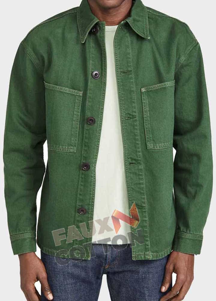Emily in Paris (Gabriel) Lucas Bravo Green Cotton Jacket Emily in Paris (Gabriel) Lucas Bravo Green Cotton Jacket