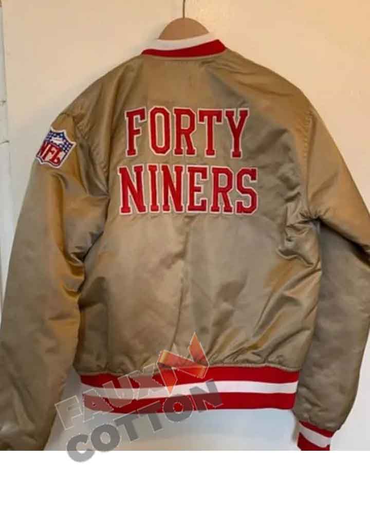 San Francisco 49ers Gold Bomber Satin Jacket