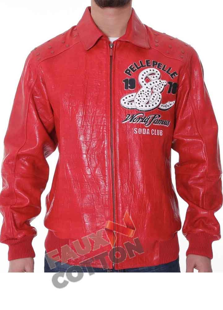 Soda Club Pelle Pelle Red Leather Jacket