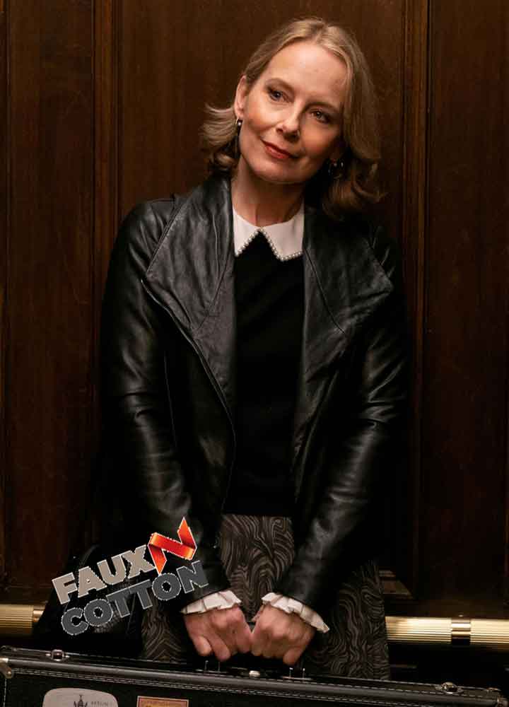 Only Murders In The Building Amy Ryan (Jan) Black Leather Jacket Only Murders In The Building Amy Ryan (Jan) Black Leather Jacket
