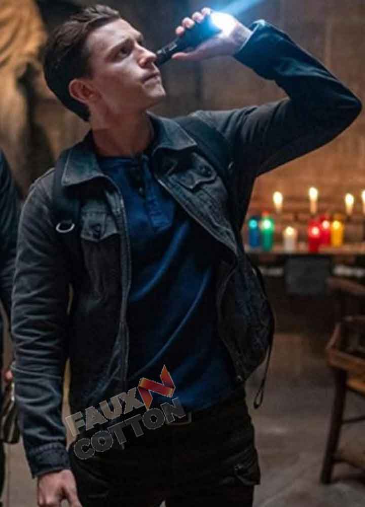 Uncharted Tom Holland (Nathan Drake) Black Cotton Jacket
