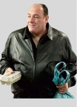 THE SOPRANOS JAMES GANDOLFINI (TONY) BLACK LEATHER JACKET