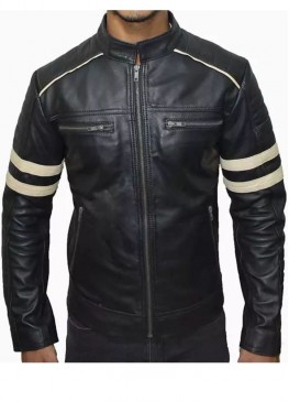 Good Will Hunting Matt Damon (Will Hunting) Cowhide Leather Black Jacket