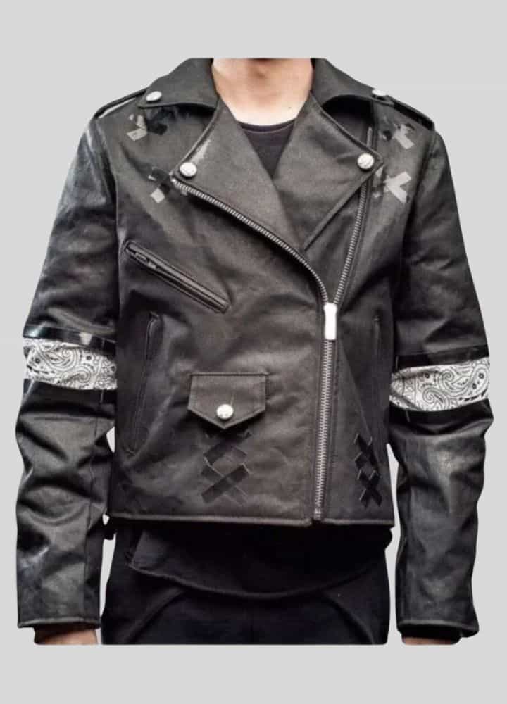 SINGER JULIAN CASABLANCAS DAFT PUNK (INSTANT CRUSH) SHARK BLACK LEATHER JACKET