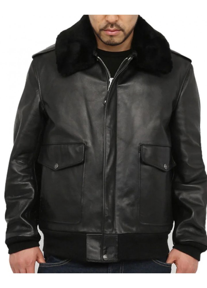 RAPPER DRAKE BOMBER BLACK LEATHER JACKET