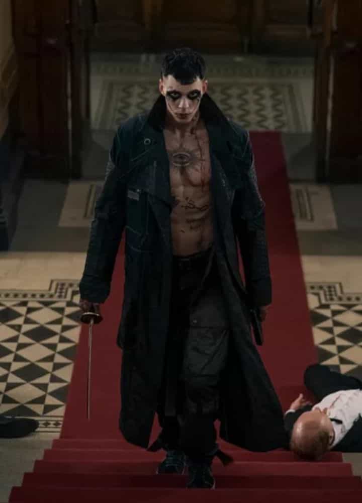 The Crow (2024) Bill Skarsgard Black Coat