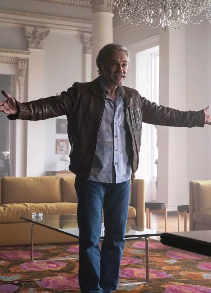 Old Guy 2025 Christoph Waltz Brown Jacket