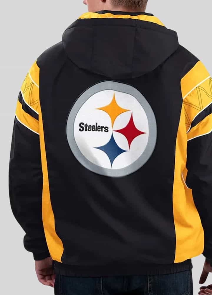 Pittsburgh Steelers Black Half-Zip Home Team Hooded Jacket