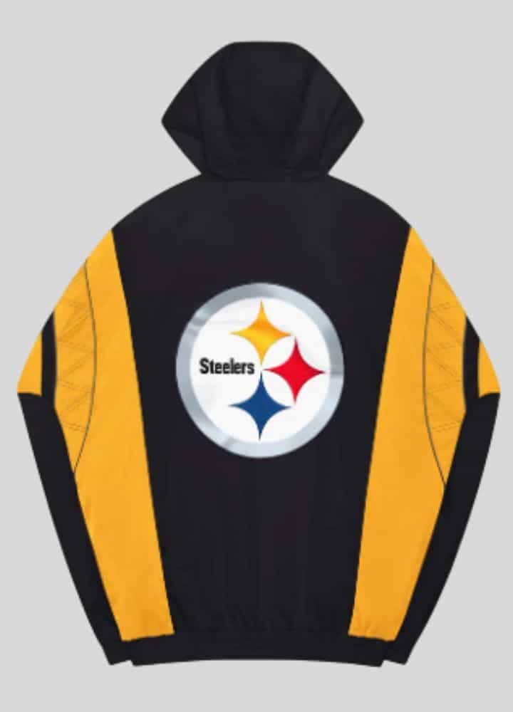 Pittsburgh Steelers Black Half-Zip Home Team Hooded Jacket