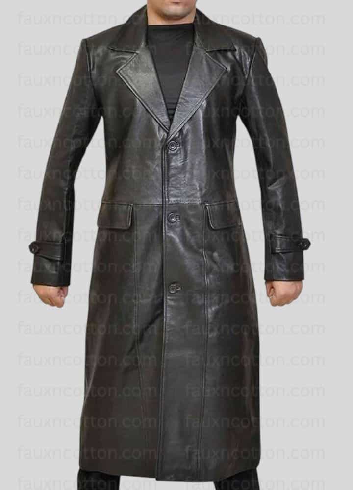 Smallville S9 Superman Clark Kent (Tom Welling) Black Leather Trench Coat Smallville S9 Superman Clark Kent (Tom Welling) Black Leather Trench Coat