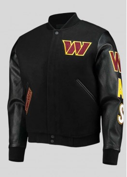 Washington Commanders Black Letterman Jacket
