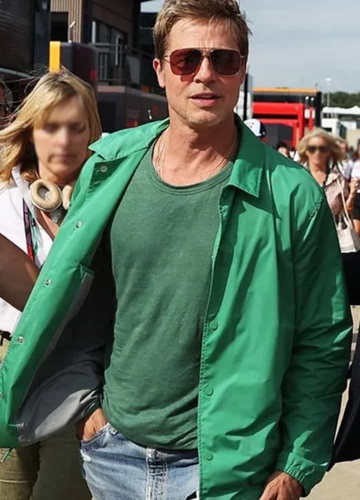 F1 Brad Pitt (Sonny Hayes) Green Polyester Jacket
