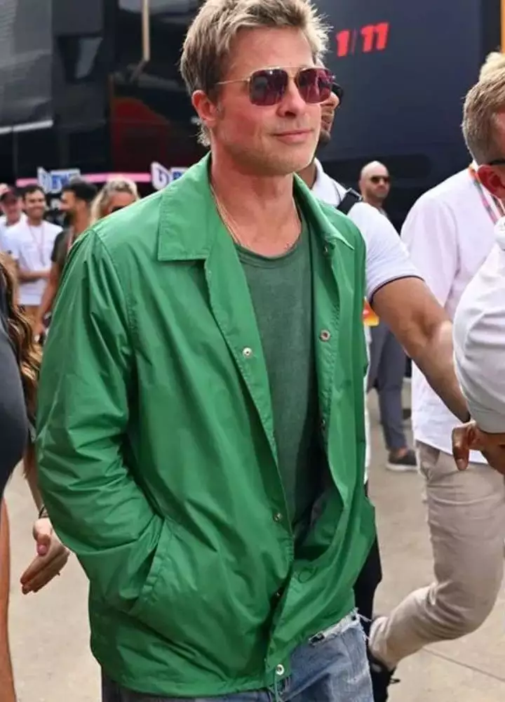 F1 Brad Pitt (Sonny Hayes) Green Polyester Jacket