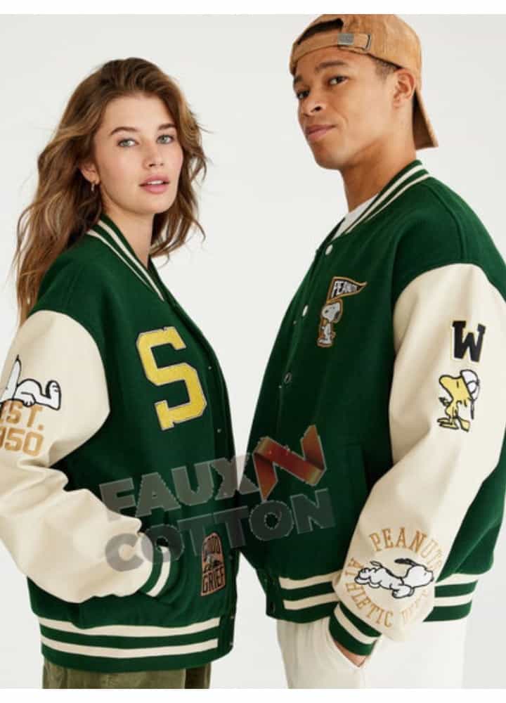 Aeropostale Snoopy Peanuts Varsity Jacket
