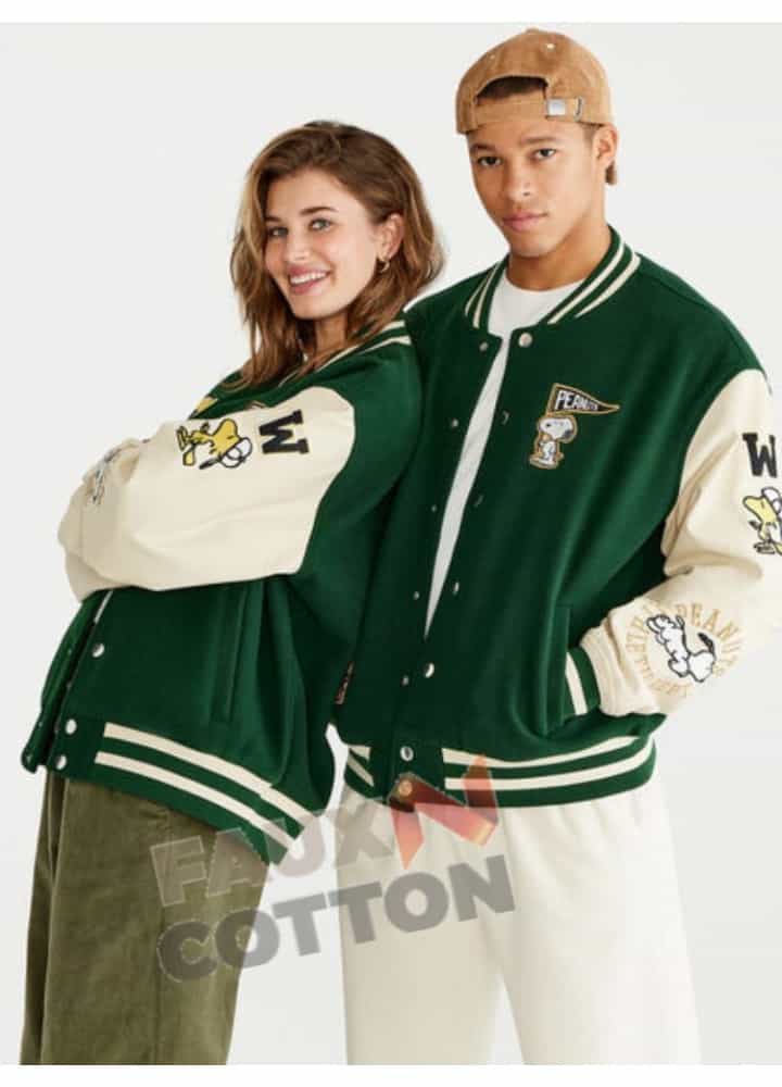Aeropostale Snoopy Peanuts Varsity Jacket