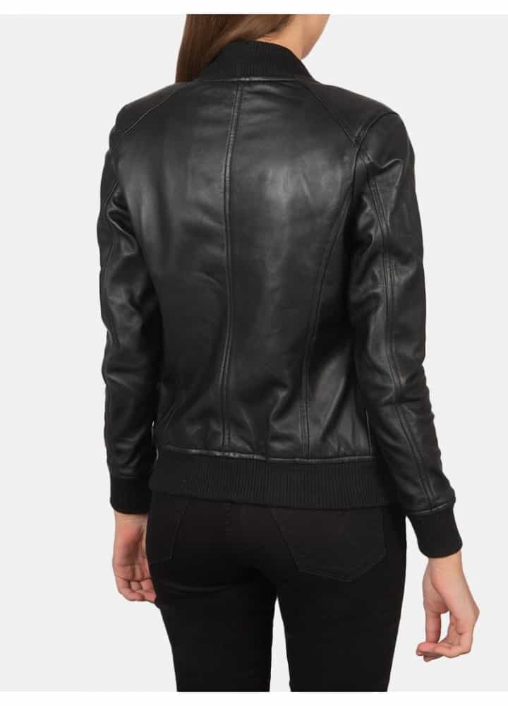Bliss Black Bomber Leather Jacket Bliss Black Bomber Leather Jacket