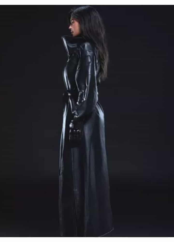 Kylie Jenner Black leather Coat Kylie Jenner Black leather Coat