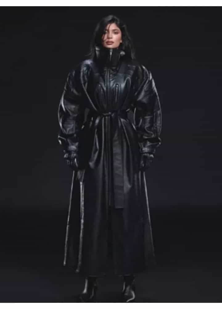 Kylie Jenner Black leather Coat Kylie Jenner Black leather Coat