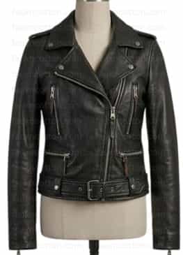 Alexa Chung Madewell Black Leather Biker Jacket
