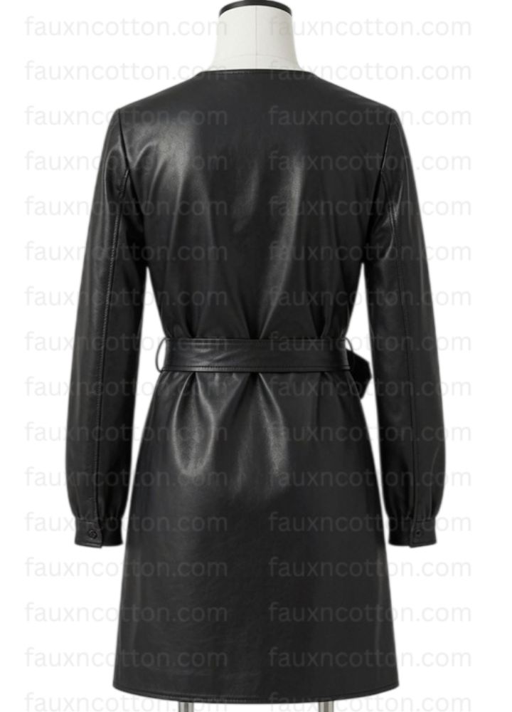 Ana De Armas Black Leather Coat