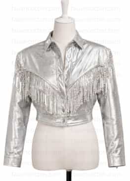 Dolly Parton White Fringe Jacket
