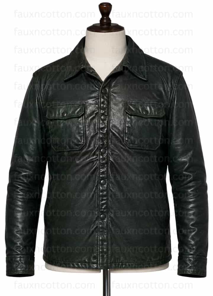 Jason Voorhees Green Leather Jacket