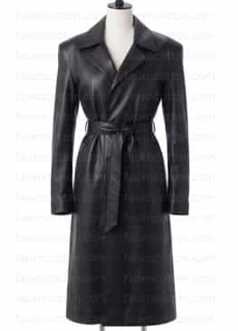 Kylie Jenner Black leather Coat