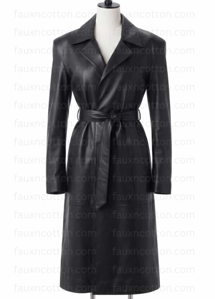 Kylie Jenner Black leather Coat