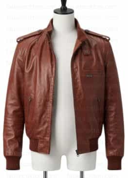 DRAKE BROWN BOMBER LEATHER JACKET 