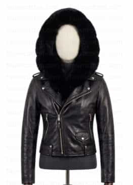 Jennifer Lopez Black Fur Leather Jacket