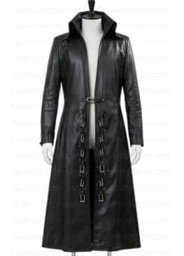 Steampunk Gothic Mens Long Black Trench Coat