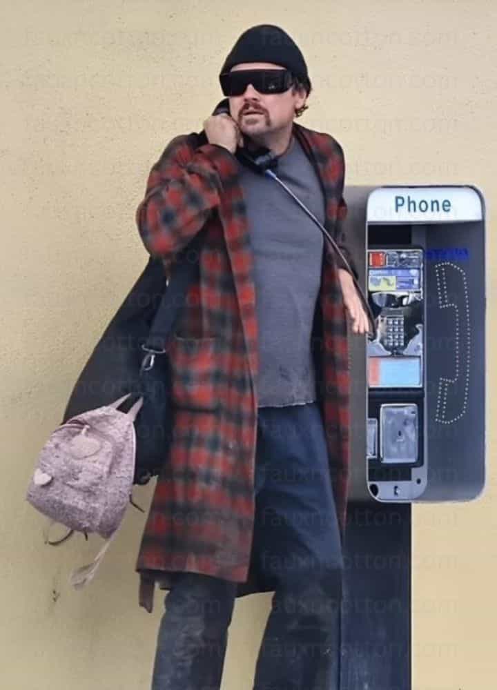 One Battle After Another Leonardo DiCaprio Plaid Coat