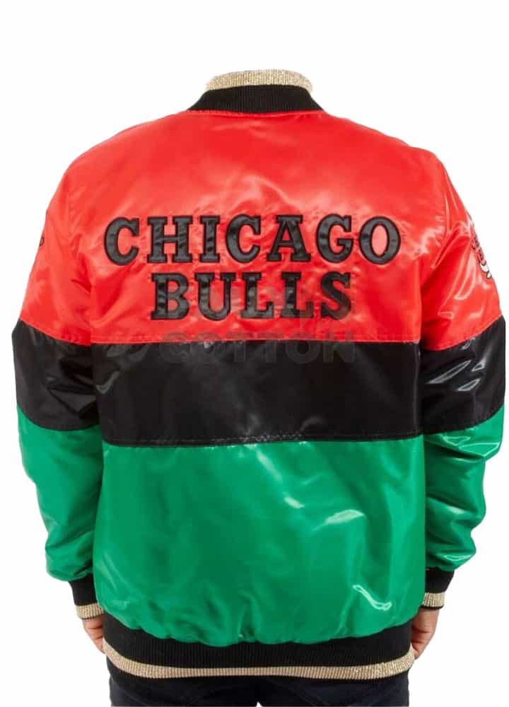 75th Anniversary Color Block Chicago Bulls Satin jacket