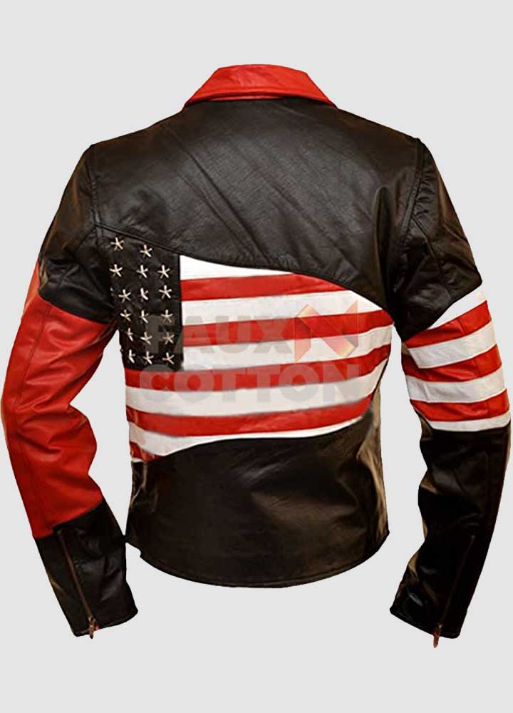 American Flag Men Independence Day Leather Jacket