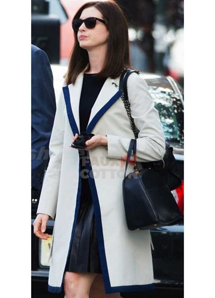 Anne Hathaway Intern Jules Ostin White Trench Coat