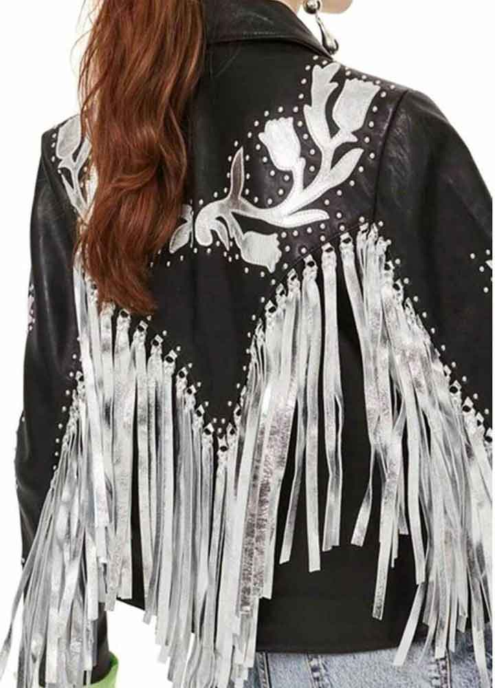 BIRDS OF PREY (HARLEY QUINN) MARGOT ROBBIE FRINGE LEATHER JACKET