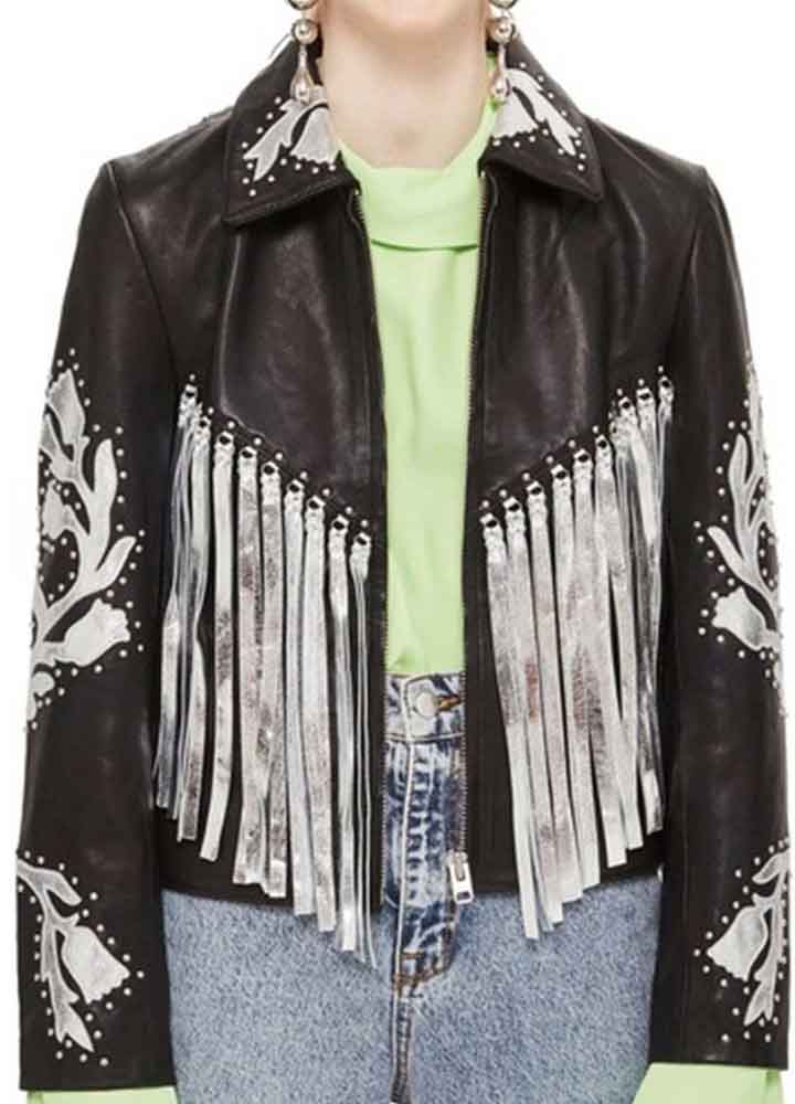 BIRDS OF PREY (HARLEY QUINN) MARGOT ROBBIE FRINGE LEATHER JACKET