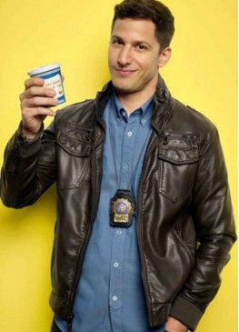 ANDY SAMBERG BROOKLYN NINE NINE (JAKE PERALTA) LEATHER JACKET