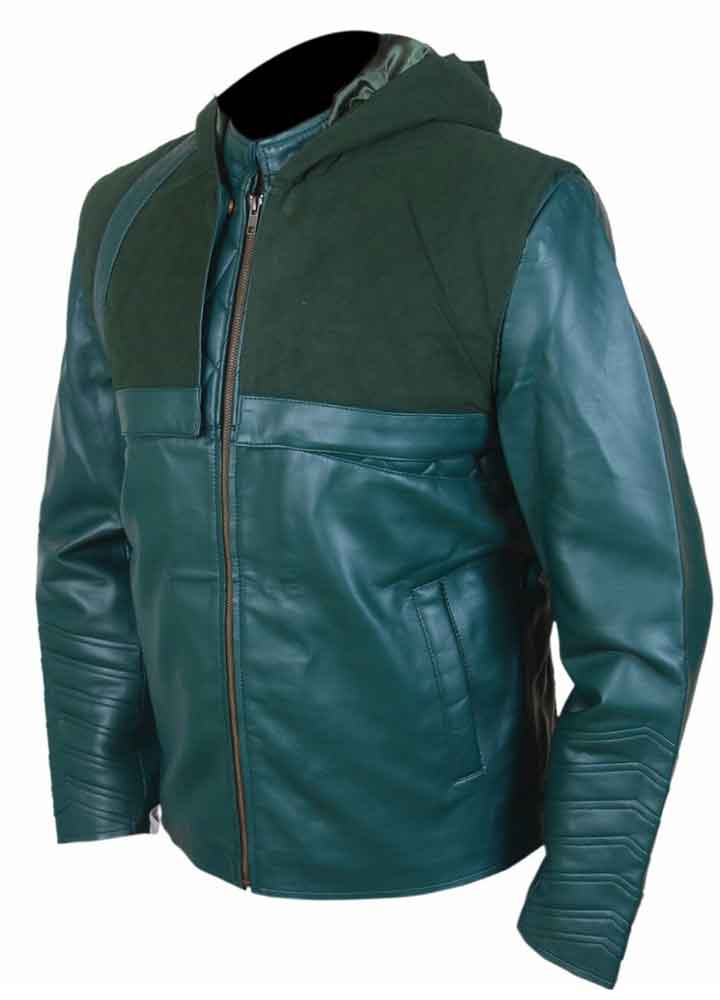 GREEN ARROW OLIVER QUEEN REMOVABLE HOOD JACKET