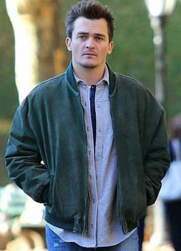 SEPARATION (JEFF) RUPERT FRIEND BOMBER LEATHER JACKET