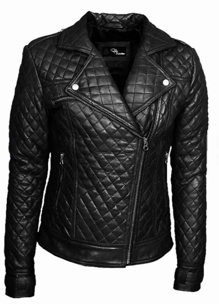 Women's Perfecto Quilted Genuine Leather Jacket