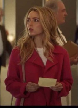 All My Life (Jenn Carter) Jessica Rothe Pink Wool Trench Coat