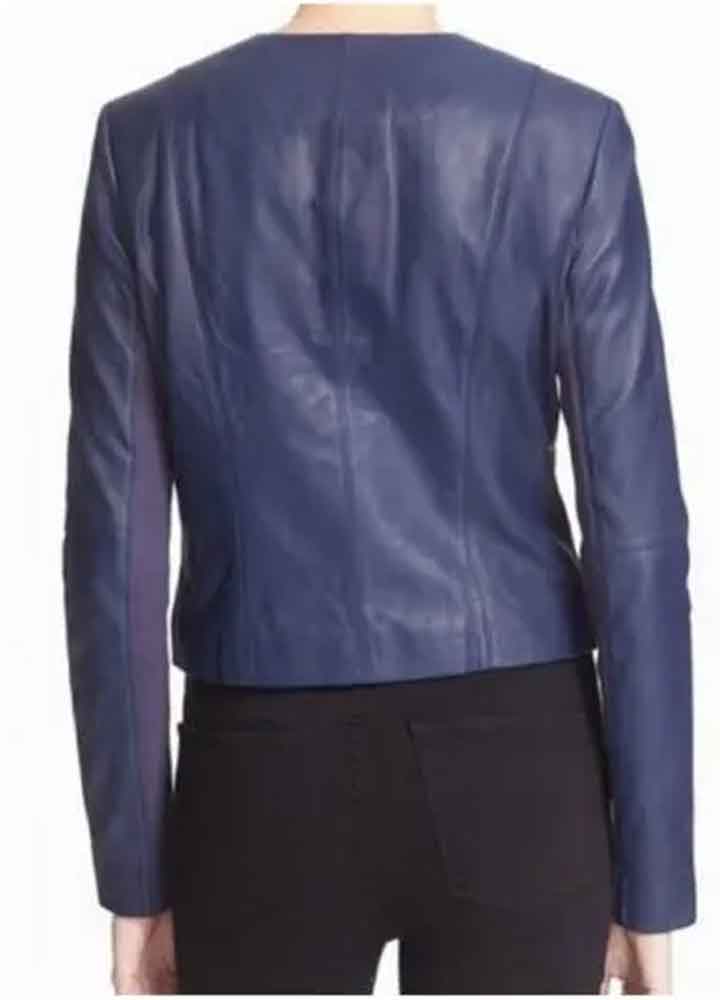 Arrow Emily Bett Rickards (Felicity Smoak) Blue Leather Jacket Arrow Emily Bett Rickards (Felicity Smoak) Blue Leather Jacket